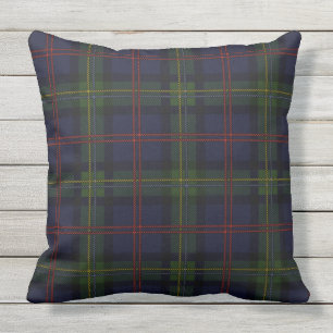 Coussin Malcolm Tartan Rustique Vert Pourpre Check