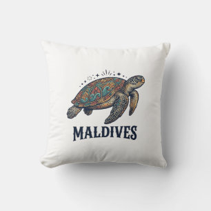 Coussin Maldives Vintage Tortue de Mer Chemise de Voyage D