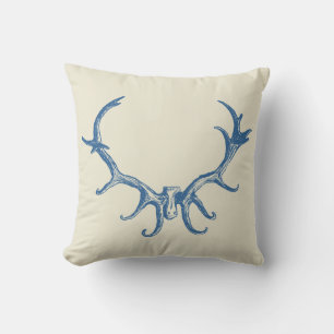Coussin Mâle d'art d'Antler de cerfs communs rustiques