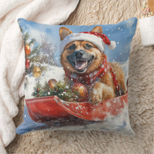 Coussin Malinoi belge dans la boue Laisser neiger Noël