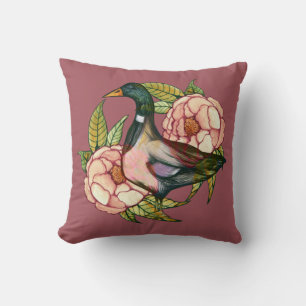 Coussin Mallard Duck Peony Amateurs de nature
