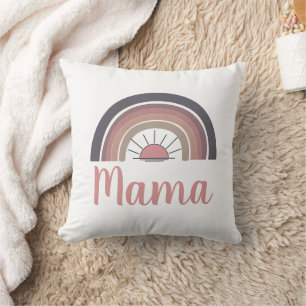 Coussin Mama arc-en-ciel personnalisé