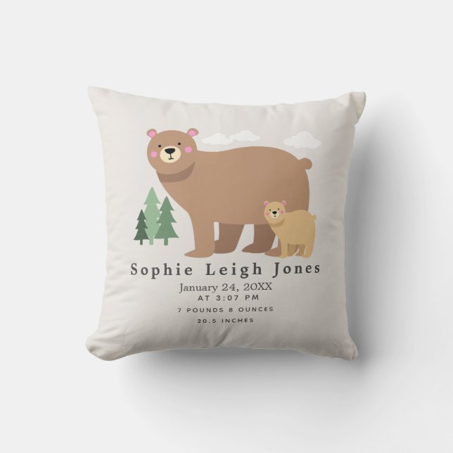 Coussin Mama Bear Nursery Baby (Recto)