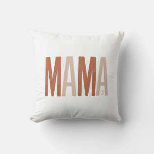 Coussin MAMA Boho personnalisé Ton Terre Fête des Mères