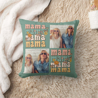 Coussin Mama Colorful Retro Custom Photos Mother's Day 