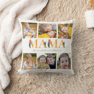 Coussin Mama Floral Tulips Photo Personnalisée
