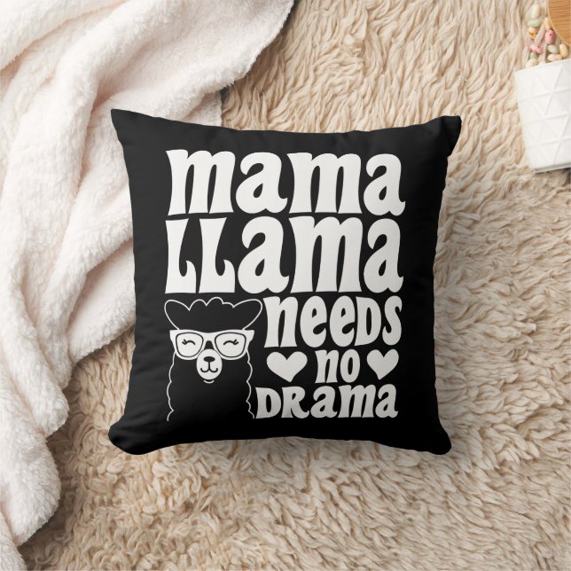 Coussin Mama Llama n'a pas besoin d'un drame Fête des Mère (Couverture)