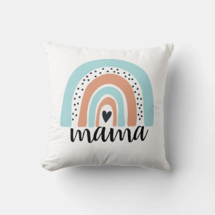 Coussin Mama Rainbow Blue Peach