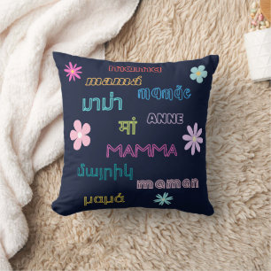 Coussin Mama Word dans différentes langues International