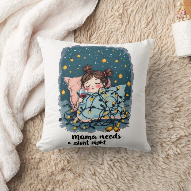 Coussin Maman a besoin d'une nuit silencieuse (Couverture)