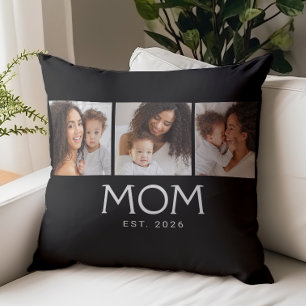 Coussin Maman a établi la typographie moderne Noir 3 Photo