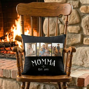 Coussin Maman a établi le nombre d'enfants Chic Noir 3 Pho