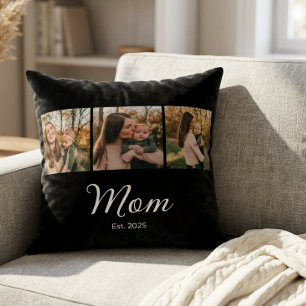 Coussin Maman a établi un script élégant noir 3 Photo