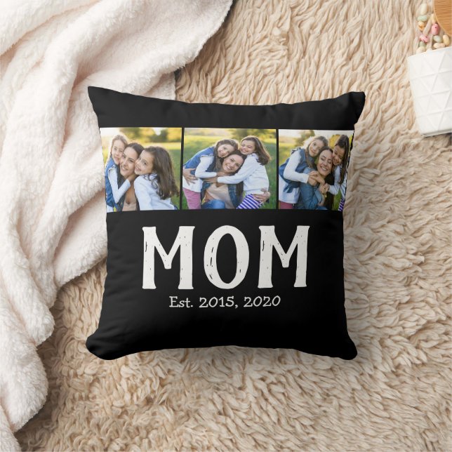Coussin Maman a établi un script élégant noir 3 Photo (Couverture)