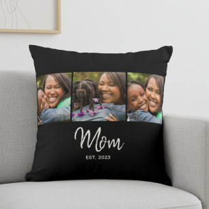 Coussin Maman a établi un script moderne noir 3 Photo
