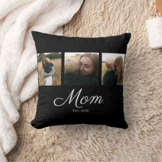 Coussin Maman a établi un script moderne noir 3 Photo