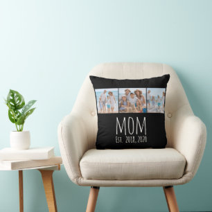 Coussin Maman a établi un script moderne noir 3 Photo