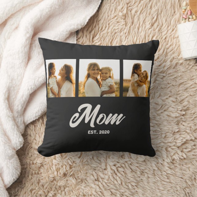 Coussin Maman a établi un script noir 3 Photo (Couverture)