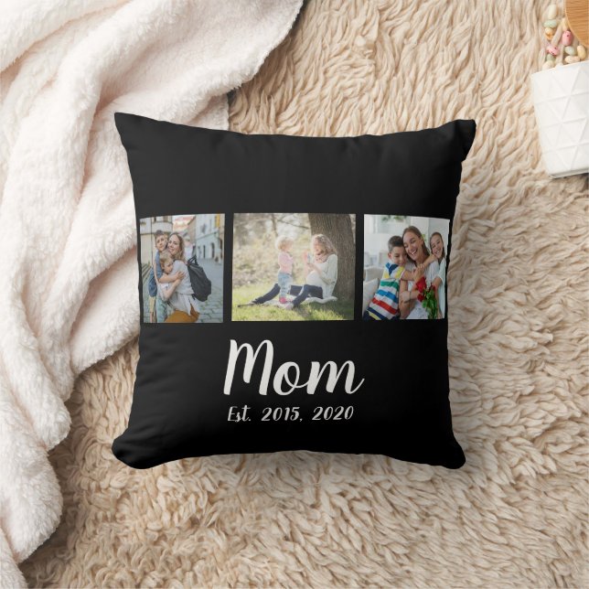 Coussin Maman a établi un script noir 3 Photo (Couverture)