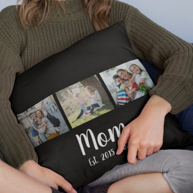 Coussin Maman a établi un script noir 3 Photo (Créateur téléchargé)