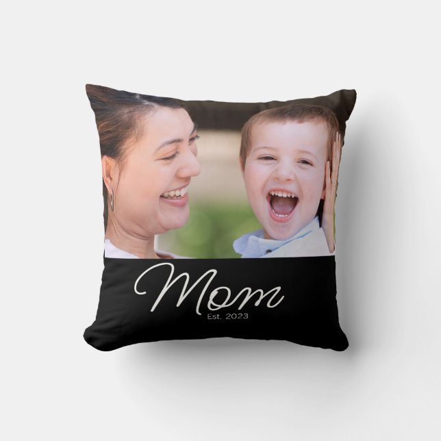 Coussin Maman a établi une photo de script moderne (Recto)