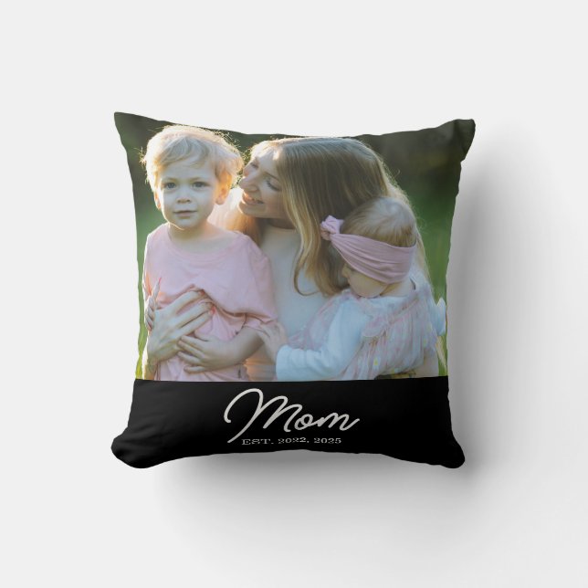Coussin Maman a établi une photo de script moderne (Recto)