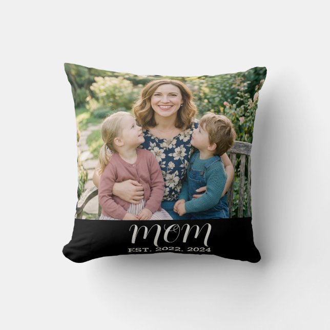 Coussin Maman a établi une photo de script moderne (Recto)
