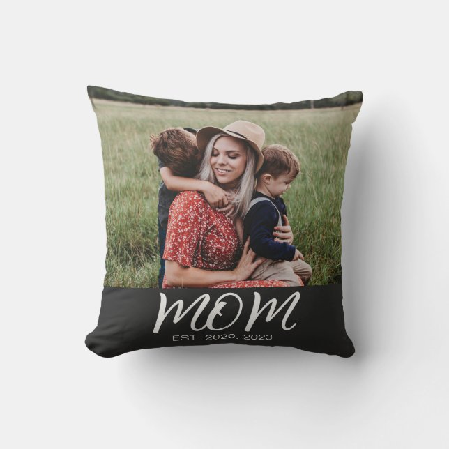 Coussin Maman a établi une photo de script moderne (Recto)