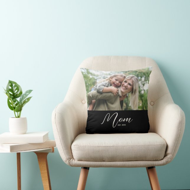 Coussin Maman a établi une photo de script moderne (Chaise)