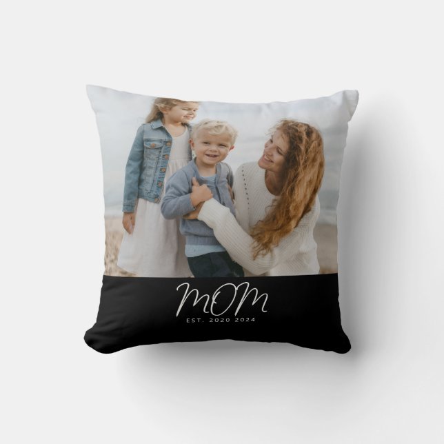 Coussin Maman a établi une photo de script moderne (Recto)