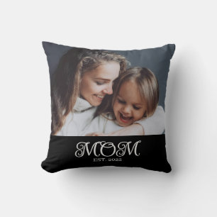 Coussin Maman a établi une photo de script moderne blanc