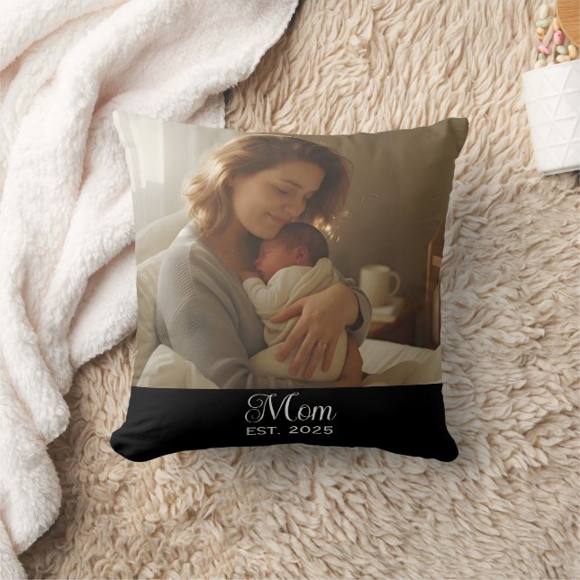 Coussin Maman a établi une photo de script moderne jeté (Couverture)