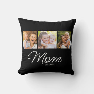 Coussin Maman a fondé 3 Photo Script Noir