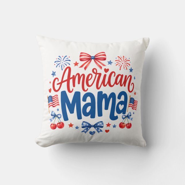Coussin Maman Américaine (Recto)