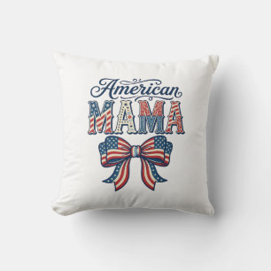 Coussin Maman Américaine Arc Patriotique Vintage 4 Juillet