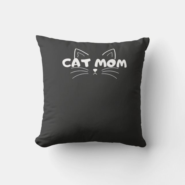 Coussin maman amoureuse de chat mignon , propriétaires  (Recto)