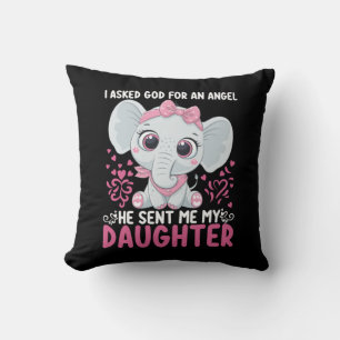 Coussin Maman Art Il M'A Envoyé Elephant Fille