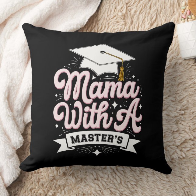 Coussin Maman avec une maîtrise diplômée maman (Couverture)