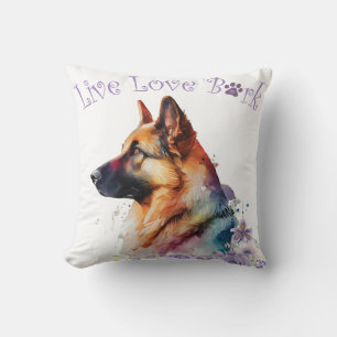 Coussin Maman Berger Allemand Floral