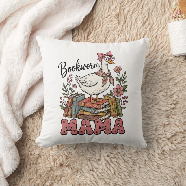 Coussin Maman bibliophile mignonne art de mots  (Couverture)