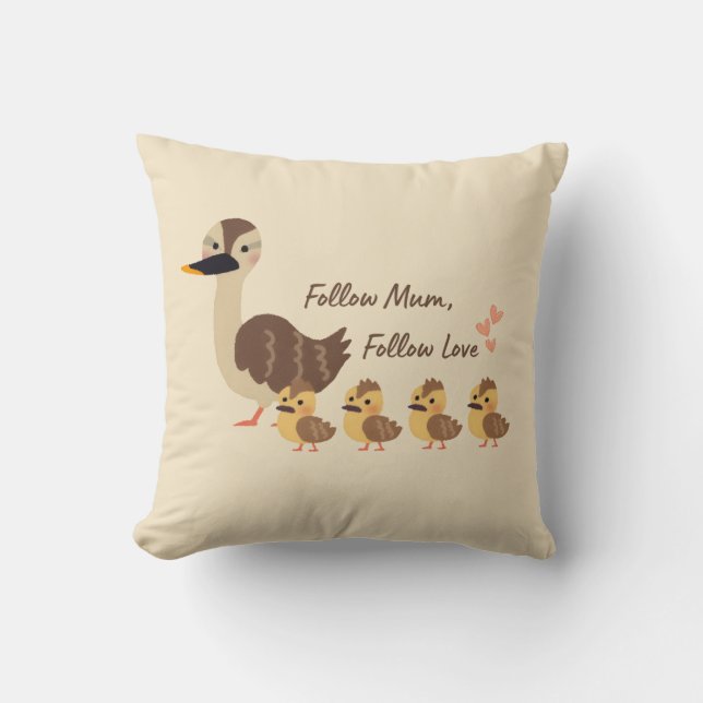 Coussin Maman Canard Mignon (Recto)