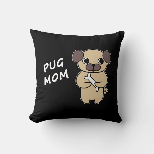 Coussin MAMAN CARLIN - Noir (Recto)