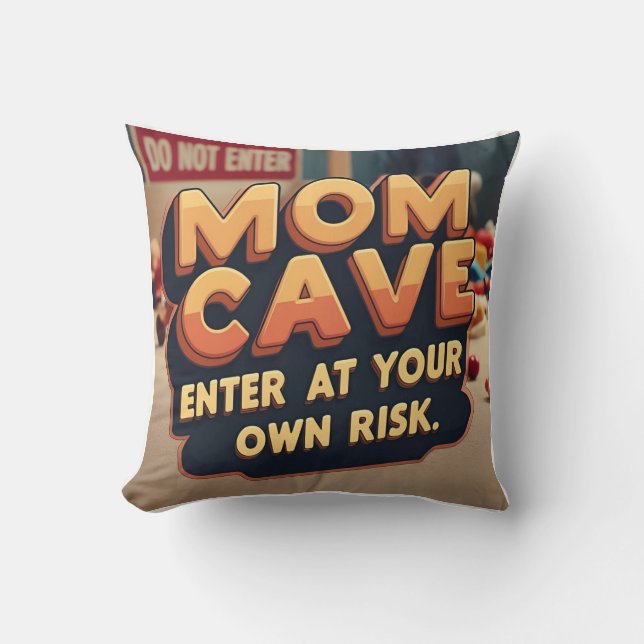 Coussin Maman Cave Retro 3D (Recto)