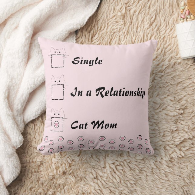 Coussin Maman Chat Chaton Mignon Patte Rose (Couverture)