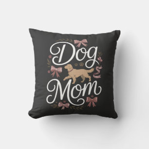 Coussin Maman Chien Design Élégant Coquette Golden Retrie