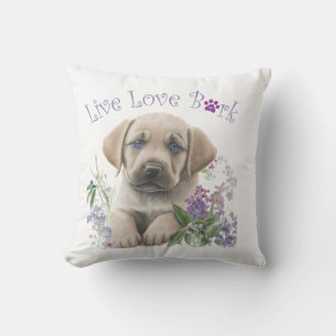 Coussin Maman Chien Labrador Floral