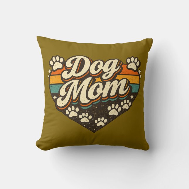 Coussin Maman Chien Rétro (Recto)