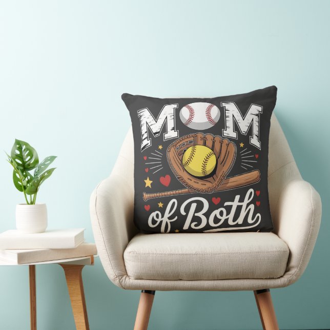 Coussin Maman de baseball et softball de jour de match  (Chaise)