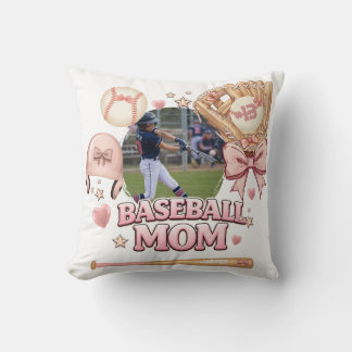Coussin Maman de baseball personnalisée Photo Fierté sport