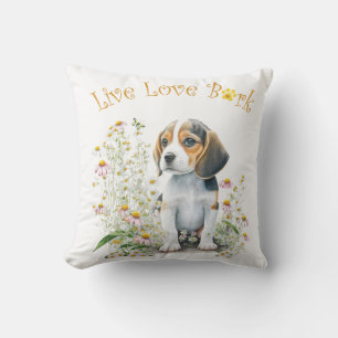 Coussin Maman de Beagle Floral